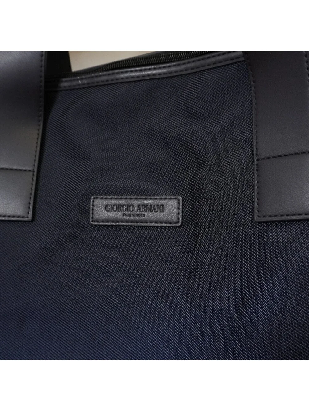 NEW Giorgio Armani Fragrances Black Tote Bag with Leather Handles